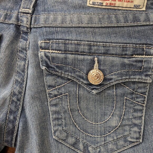True Religion Women's Jeans  Skinny Flap Pocket Denim Sz 24 Blue . - Picture 10 of 15